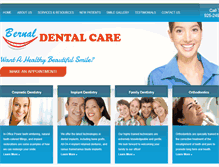 Tablet Screenshot of bernaldentalcare.com
